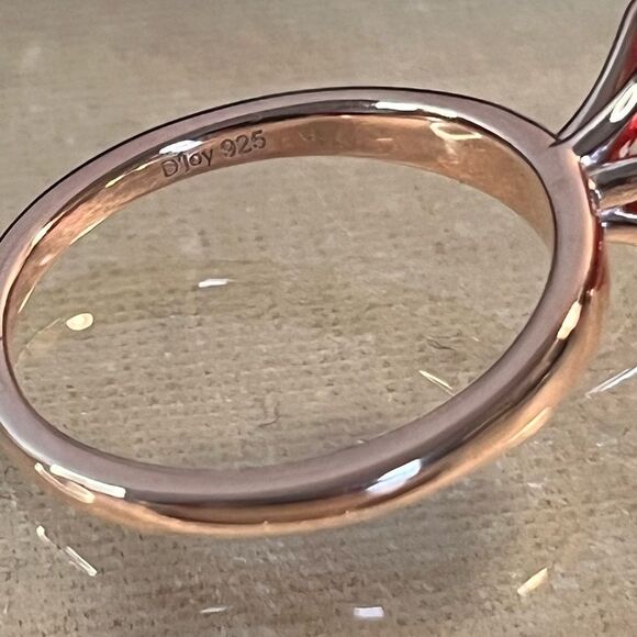 Stunning Volcanic Quartz Solitaire Engagement Ring Vermeil Rose Gold/ Sterling. - Picture 13 of 15